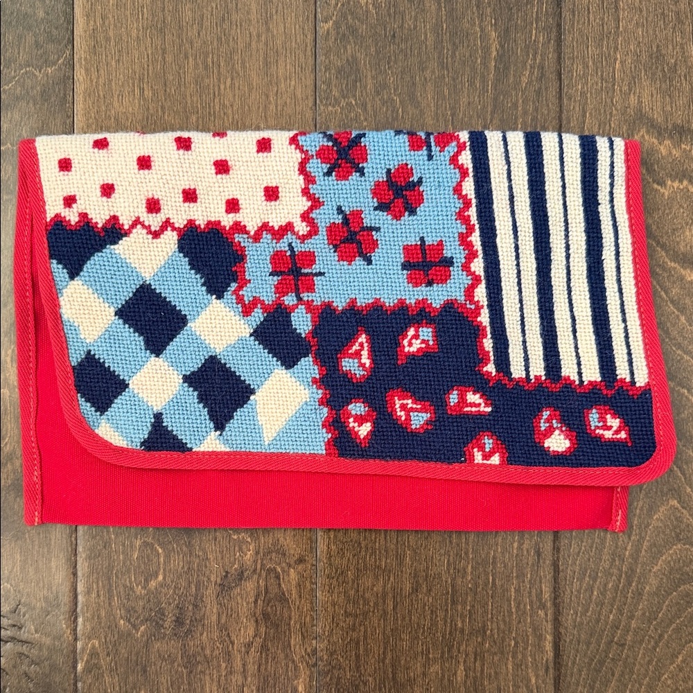 Vintage Needlepoint Patchwork Clutch